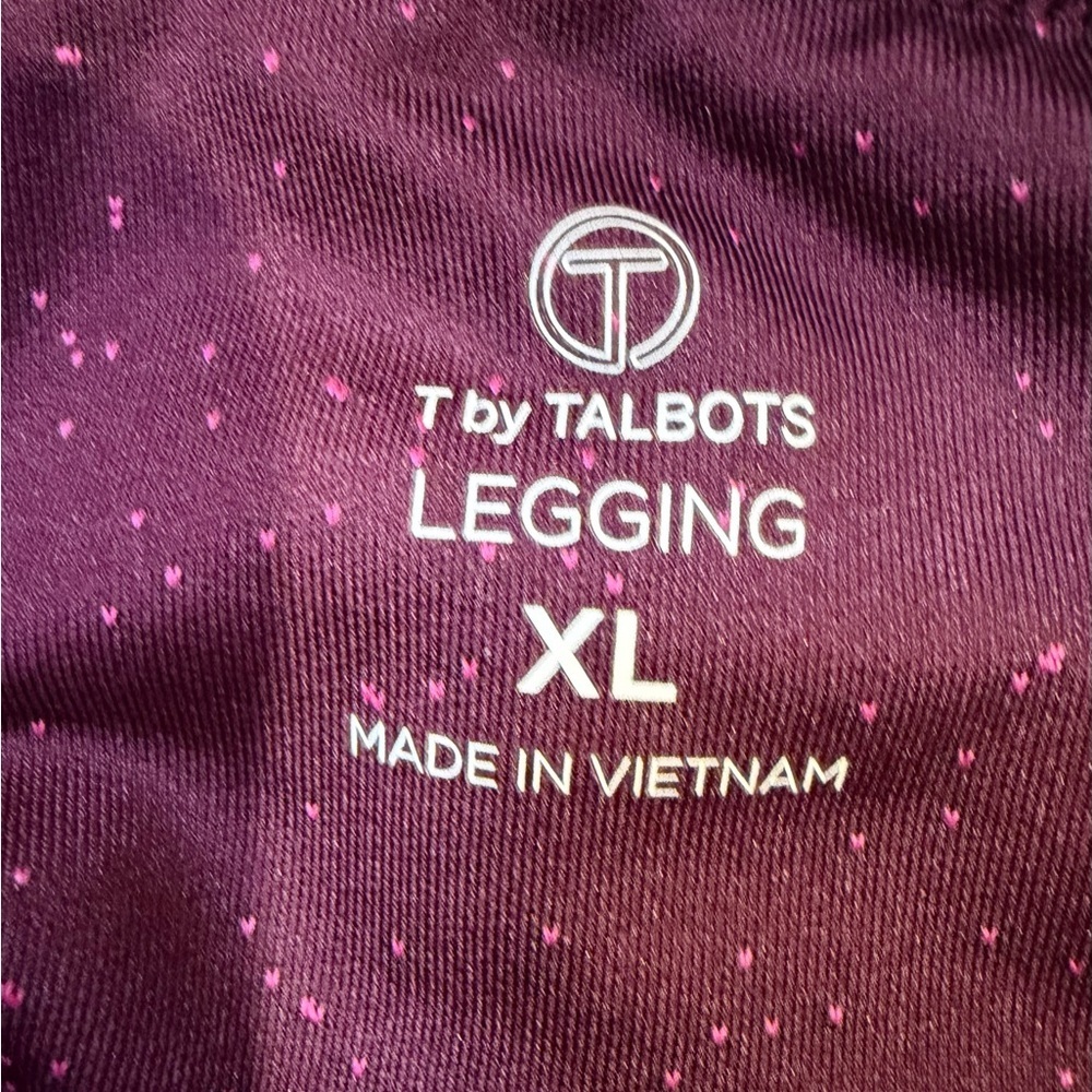 Talbots XL Winter Burgundy Speckled Leggings Pristine Condition - Picture 4 of 6